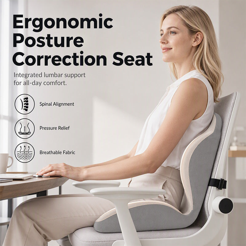🪑 50% OFF NOW! ✨ Ergonomic Memory Foam Seat Cushion with Back Support – Comfortable and Supportive for Home, Office, and Car 💺🛡️