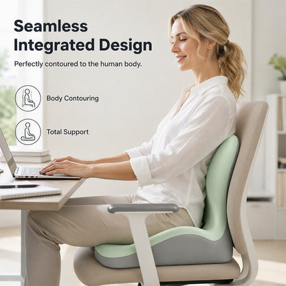 🪑 50% OFF NOW! ✨ Ergonomic Memory Foam Seat Cushion with Back Support – Comfortable and Supportive for Home, Office, and Car 💺🛡️