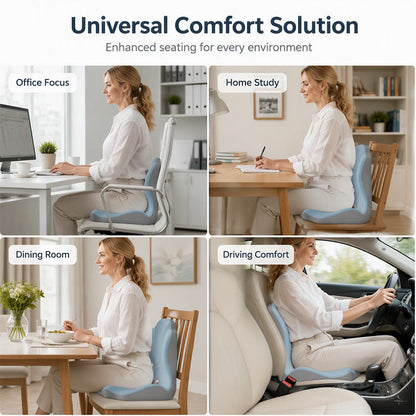 🪑 50% OFF NOW! ✨ Ergonomic Memory Foam Seat Cushion with Back Support – Comfortable and Supportive for Home, Office, and Car 💺🛡️