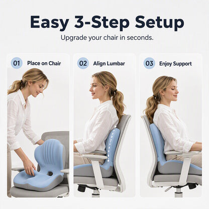 🔥Half-price offer for the first 50 customers 🪑 Ergonomic Memory Foam Seat Cushion with Back Support –✨ Stay Comfortable All Day