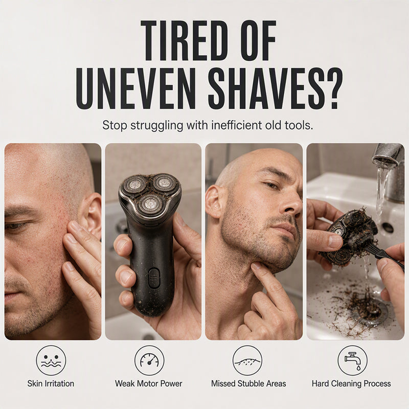 🔥Today’s Special Offer — 50% OFF! 🪒 2-in-1 Head Shaver & Beard Trimmer – 30 Precision Blades, 360° Floating Head & Digital Display ✨