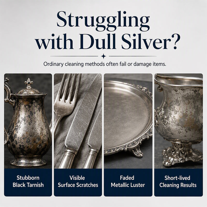 🔥Buy 3 Get 2 Free🔥Anti‑Tarnish Silver Polish Cream, 3‑in‑1 Clean Polish Protect Silver Care Cream