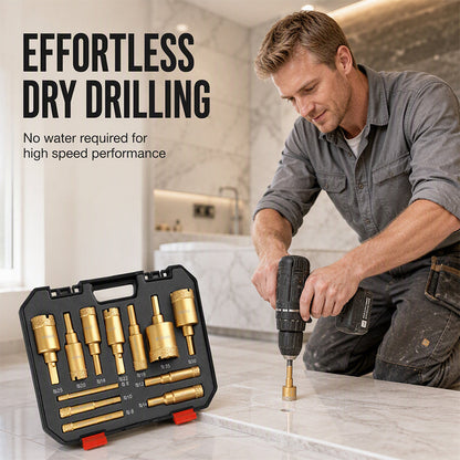 🛠️12-Piece Dry Diamond Tile Hole Saw Kit