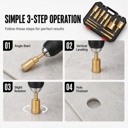 🛠️12-Piece Dry Diamond Tile Hole Saw Kit