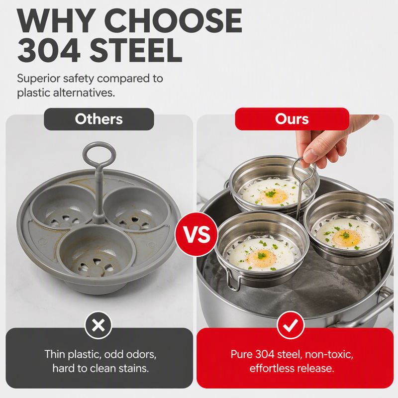 Half-price offer for the first 50 customers: 3-in-1 stainless steel boiled egg mold.