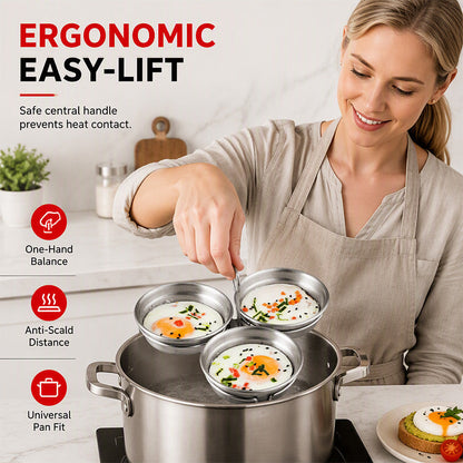 Half-price offer for the first 50 customers: 3-in-1 stainless steel boiled egg mold.