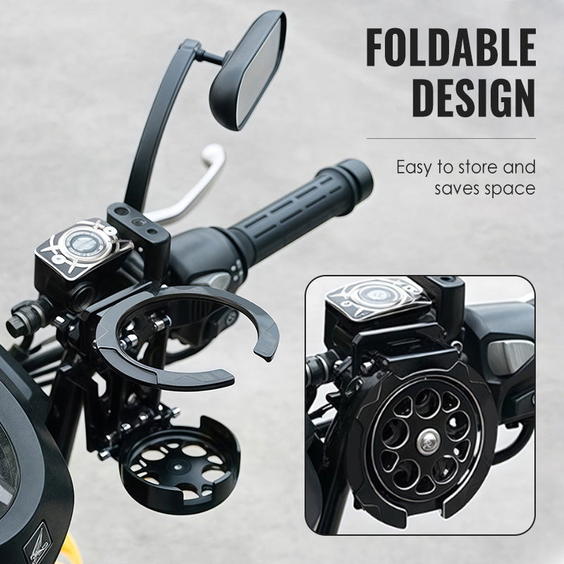 🚲50% OFF NOW! Foldable Cycling Bottle Holder – Handlebar Mount Drink Cup Holder, Space-Saving Foldable Water Bottle Rack for Motorcycle, Bicycle & Scooter
