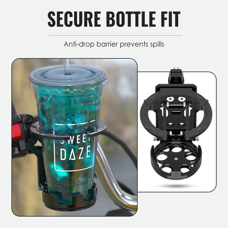 🚲50% OFF NOW! Foldable Cycling Bottle Holder – Handlebar Mount Drink Cup Holder, Space-Saving Foldable Water Bottle Rack for Motorcycle, Bicycle & Scooter