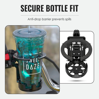 🚲50% OFF NOW! Foldable Cycling Bottle Holder – Handlebar Mount Drink Cup Holder, Space-Saving Foldable Water Bottle Rack for Motorcycle, Bicycle & Scooter