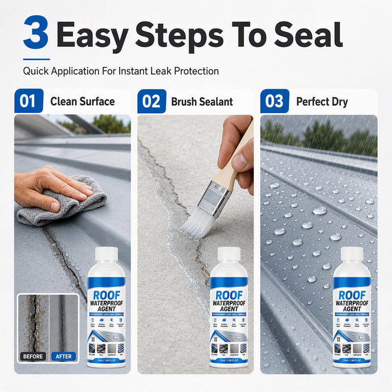 💥BUY 1 GET 1 FREE🔥Transparent Roof Waterproof Sealant with Brush