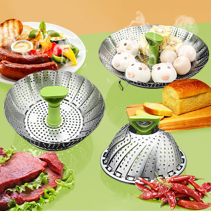 🔥50% off🔥Stainless Steel Expandable Steamer Basket Adjustable Foldable Stainless Steel Steamer Basket
