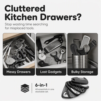 ⏳Limited time: 50% off⏰ 6-in-1 Stackable Kitchen Utensil Set🍳🧰