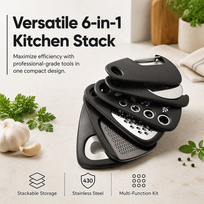 ⏳Limited time: 50% off⏰ 6-in-1 Stackable Kitchen Utensil Set🍳🧰