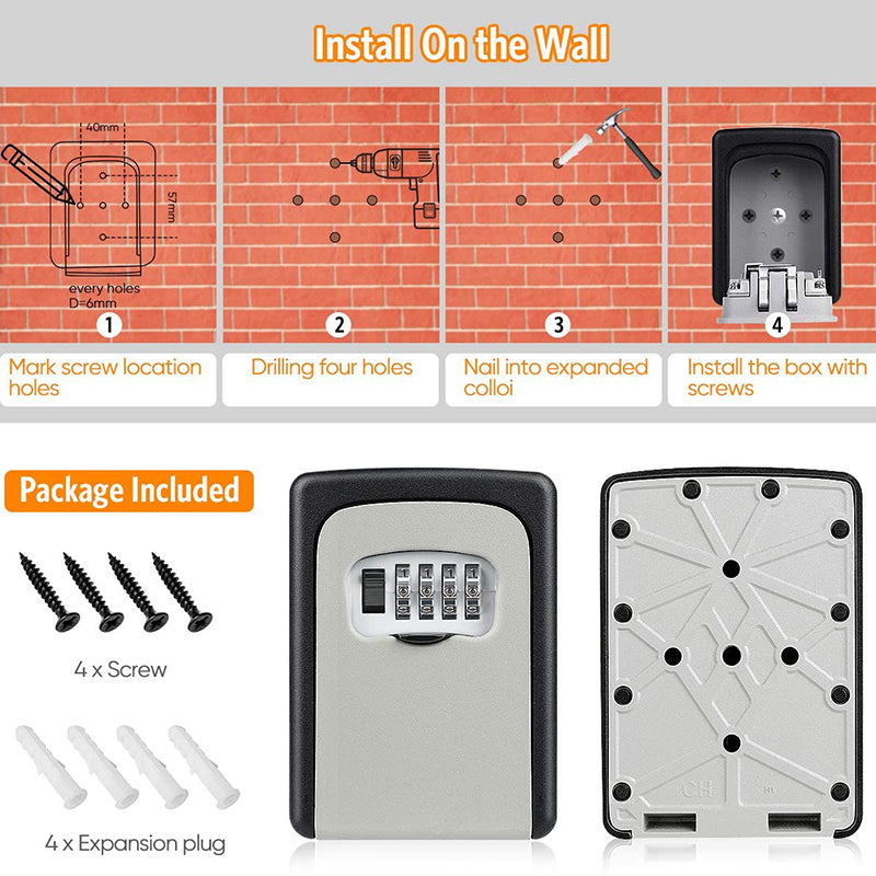 🔐 BUY 3 GET 2 FREE🏠 Wall‑Mounted Key Lock Box – Secure, sturdy & easy access ✨