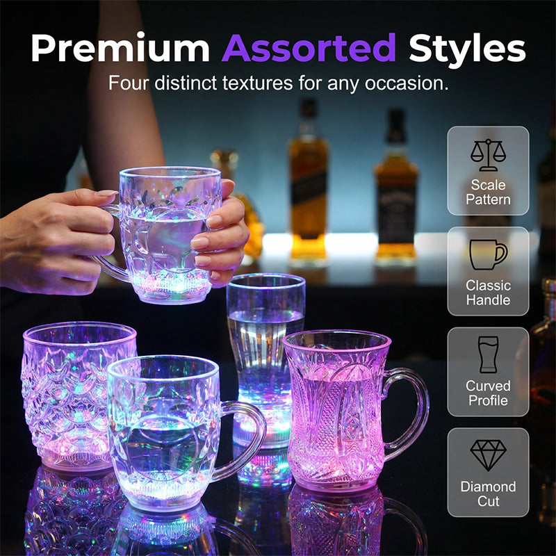🍻Buy 1 Free 1✨Multicolor Liquid Activated LED Light Up Glowing Wine Glasses Cups
