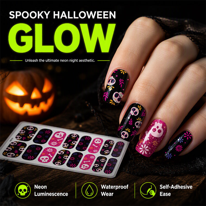 🎃 2026 Halloween Early Deal!🔥Buy 1 Get 1 Free✨Glow Halloween Nail Wraps