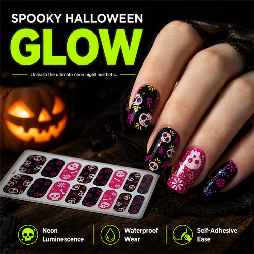 🎃 2026 Halloween Early Deal!🔥Buy 1 Get 1 Free✨Glow Halloween Nail Wraps