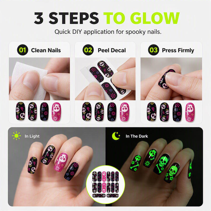 🎃 2026 Halloween Early Deal!🔥Buy 1 Get 1 Free✨Glow Halloween Nail Wraps