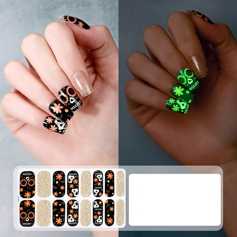 🎃 2026 Halloween Early Deal!🔥Buy 1 Get 1 Free✨Glow Halloween Nail Wraps