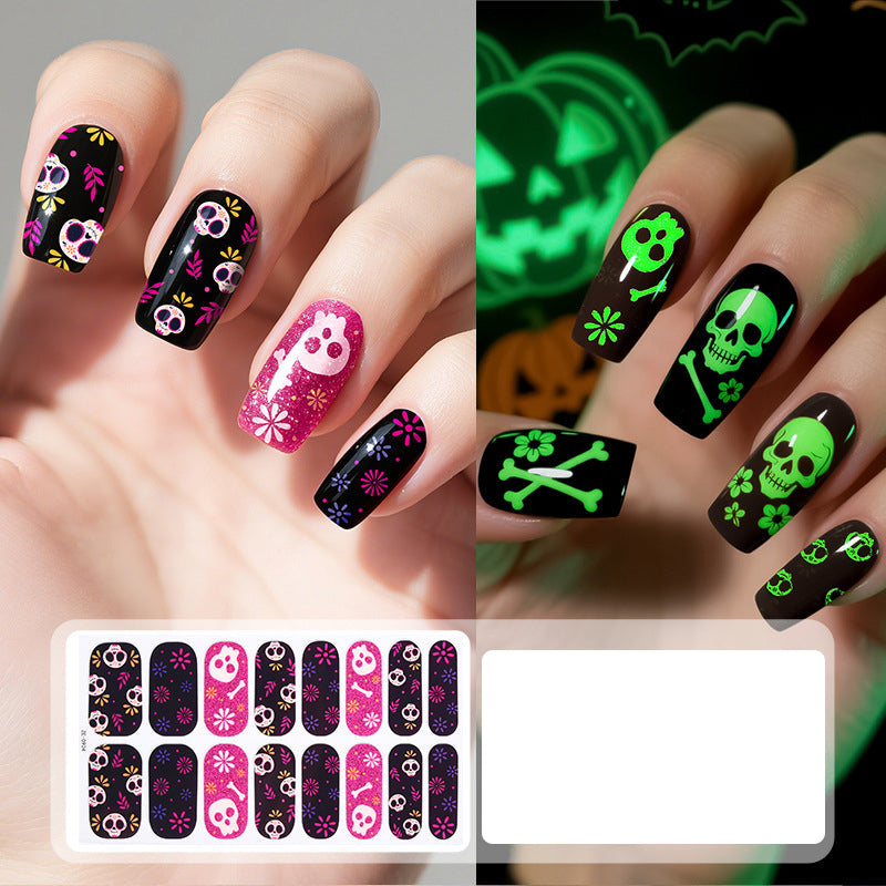 🎃 2026 Halloween Early Deal!🔥Buy 1 Get 1 Free✨Glow Halloween Nail Wraps