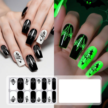 🎃 2026 Halloween Early Deal!🔥Buy 1 Get 1 Free✨Glow Halloween Nail Wraps