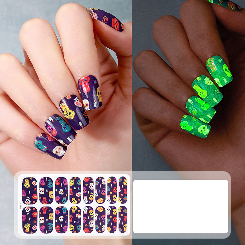 🎃 2026 Halloween Early Deal!🔥Buy 1 Get 1 Free✨Glow Halloween Nail Wraps