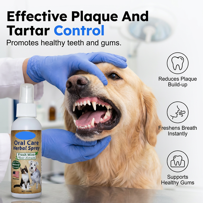 🐾50% OFF NOW! 🔥Buy 1 Get 1 Free✨Gentle Pet Dental Cleaning Spray‑ Vet‑Formulated Tartar Remover Spray for Dogs & Cats, Safe Oral Care Solution to Eliminate Bad Breath & Reduce Plaque