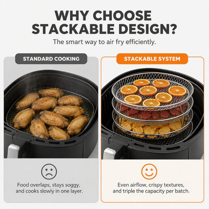 Stackable Stainless Steel Air Fryer Rack