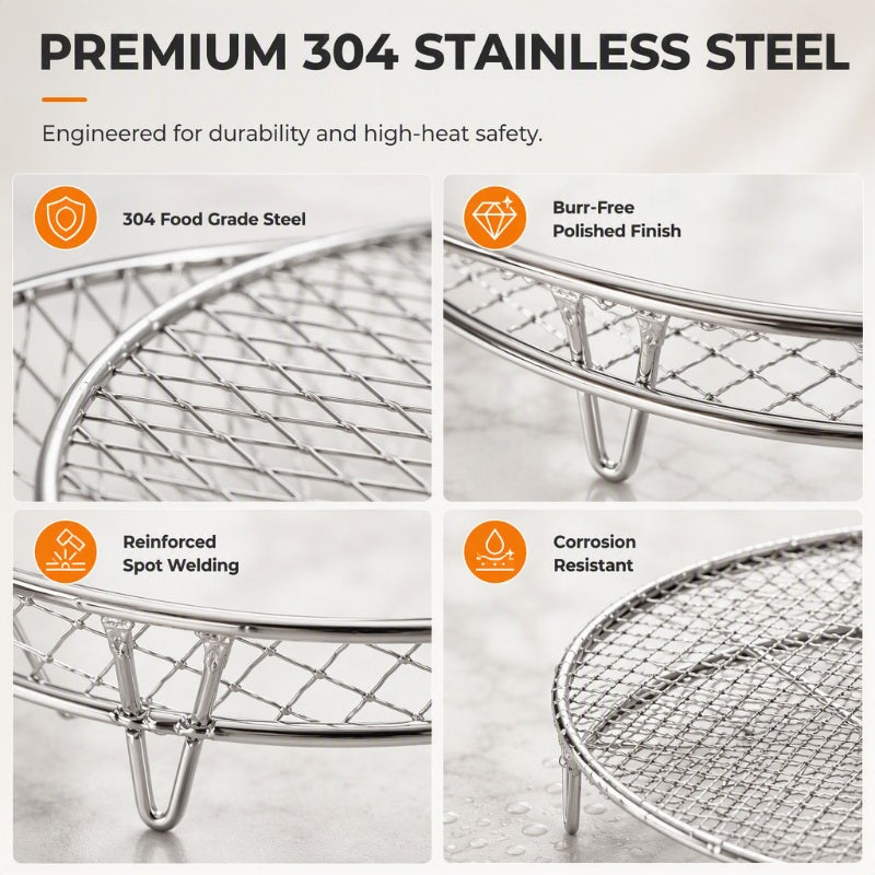 Stackable Stainless Steel Air Fryer Rack