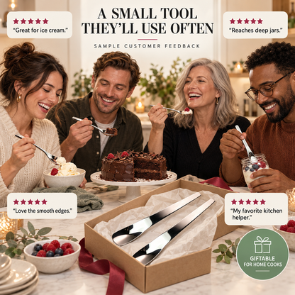 🎄 Christmas Dinner Set 🥄 316L Stainless Steel Long-Handle Dessert Spoons