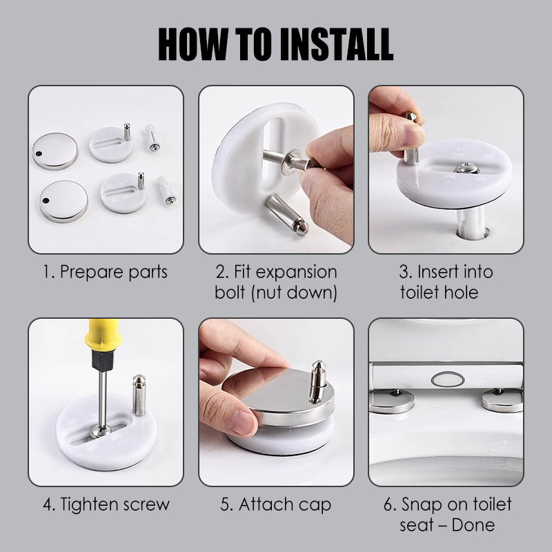🚽 Universal Toilet Seat Mounting Kit – Secure & Easy Installation