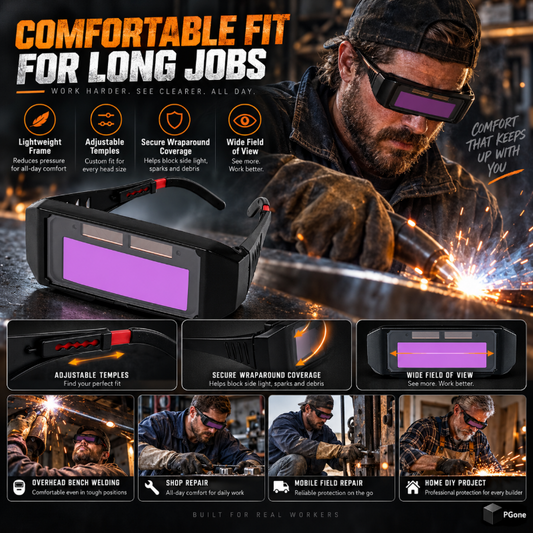 Auto-Darkening Anti-Glare Welding Glasses