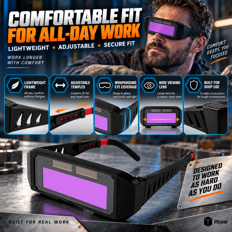 Auto-Darkening Anti-Glare Welding Glasses