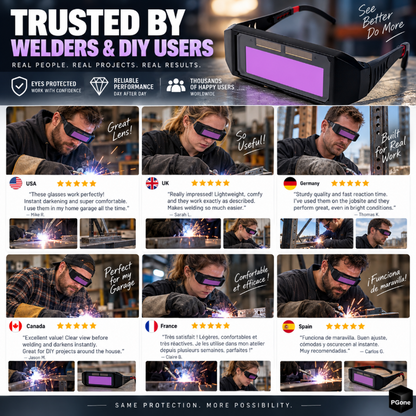 Auto-Darkening Anti-Glare Welding Glasses
