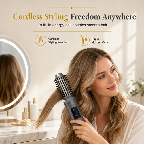 🔥50%OFF✨🎁2-in-1 Cordless Electric Hair Straightener & Curling Brush
