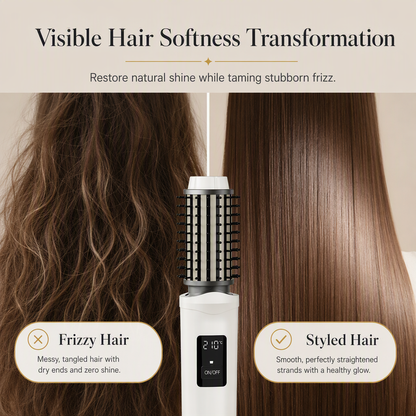 🔥50%OFF✨🎁2-in-1 Cordless Electric Hair Straightener & Curling Brush