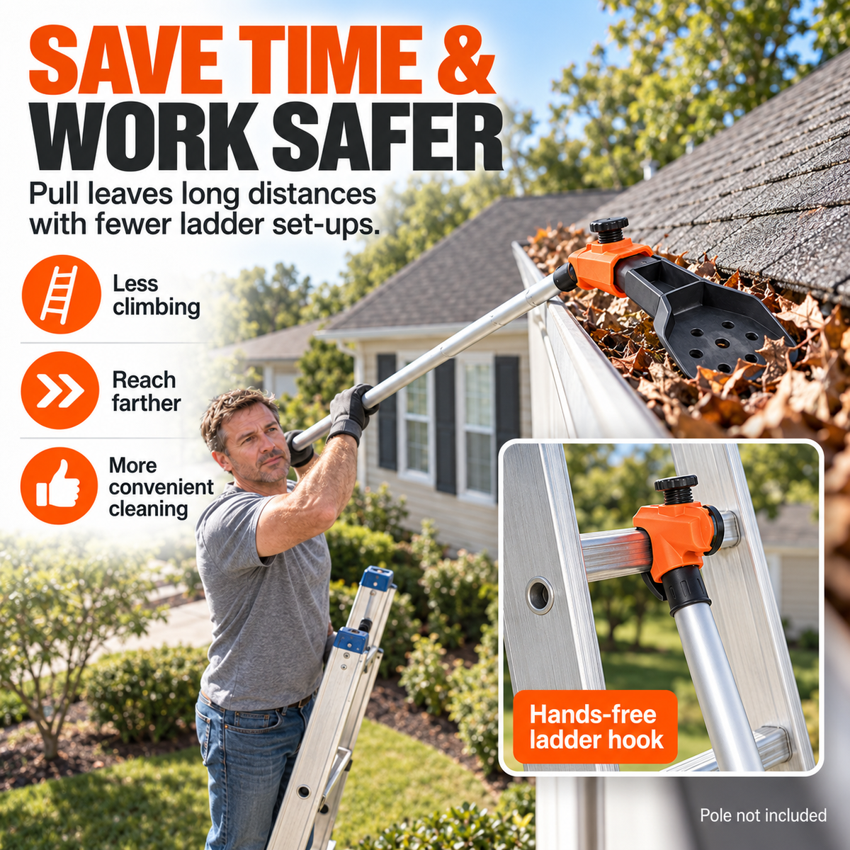 🧹 50% OFF NOW! Multifunctional Gutter Cleaning Tool – Reach Hard-to-Access Areas, Clean Gutters & Adjustable Angle – Perfect for High Surfaces and Tight Spaces ✨