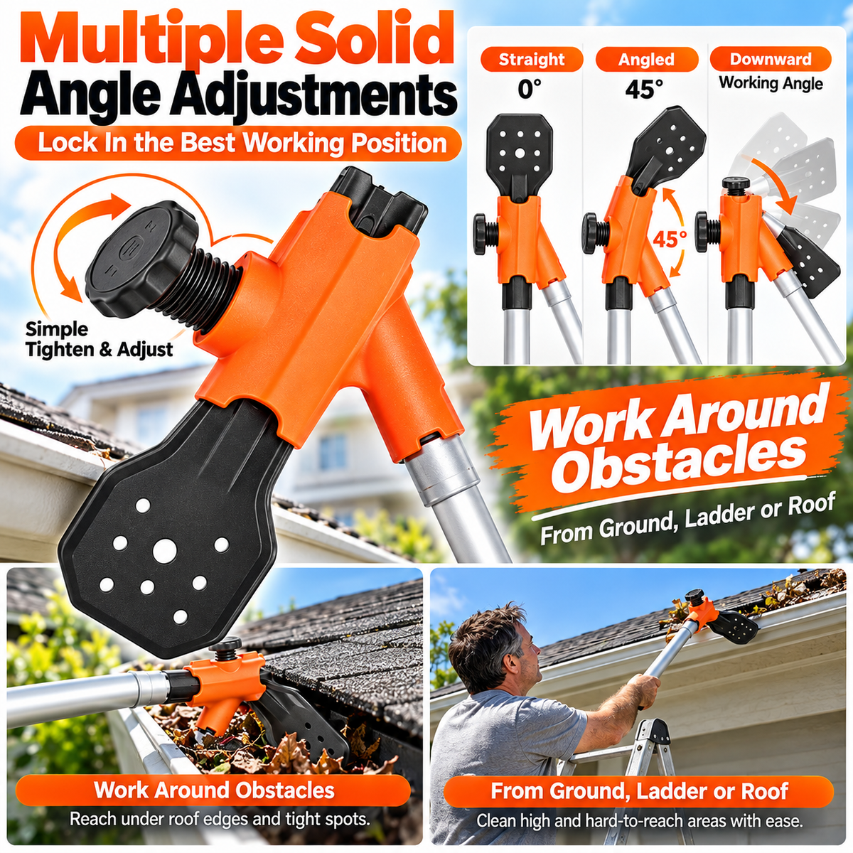 🧹 50% OFF NOW! Multifunctional Gutter Cleaning Tool – Reach Hard-to-Access Areas, Clean Gutters & Adjustable Angle – Perfect for High Surfaces and Tight Spaces ✨