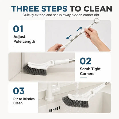 💥Buy 1 Get 1 Free🧼Adjustable Length Stainless Steel Telescopic Long Handle Crevice Cleaning Brush