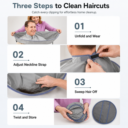 🔥50% OFF 👨‍👩‍👧 Versatile Family Grooming Haircutting Cape— Adults, Kids & Dye Sessions