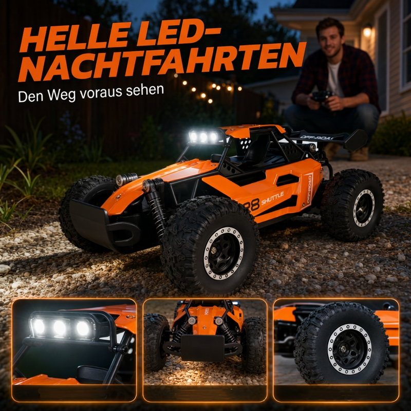 🏎️ 50% OFF NOW! High-Speed RC Off-Road Car – 4WD, Shock-Absorbing Suspension & LED Lights ✨