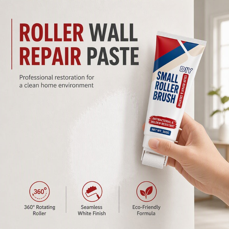 ⏳🧱Last Day Sale 50% OFF💥🔥BUY 1 GET 1 FREE🏆✨Waterproof Wall Repair Paste with Integrated Small Roller Brush
