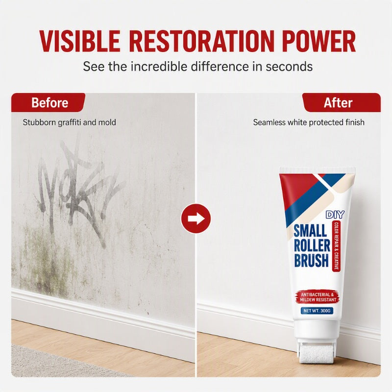 ⏳🧱Last Day Sale 50% OFF💥🔥BUY 1 GET 1 FREE🏆✨Waterproof Wall Repair Paste with Integrated Small Roller Brush