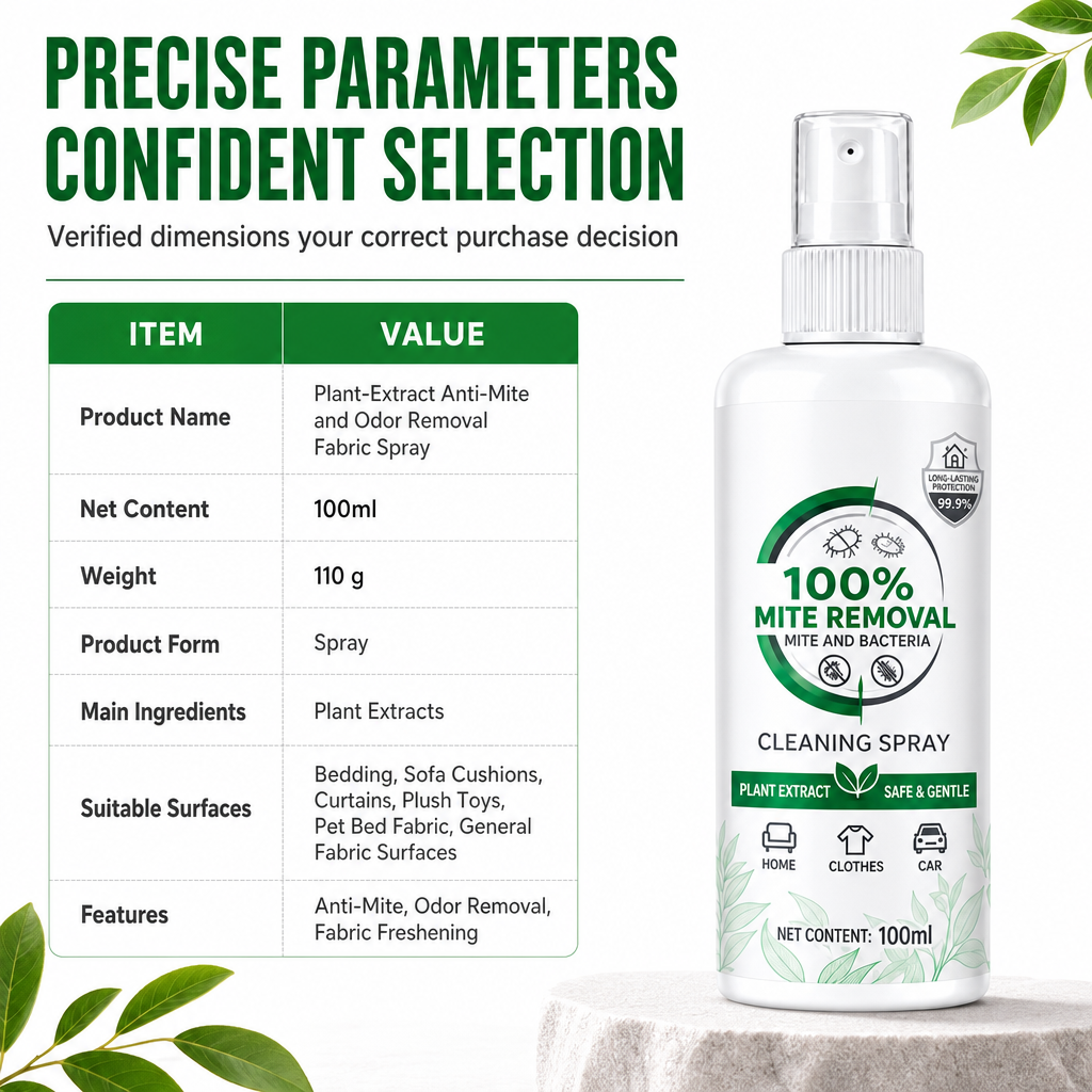 💕Buy 1 Get 1 Free🎁🛏️Plant Extract Fabric Dust Mite Removal Spray