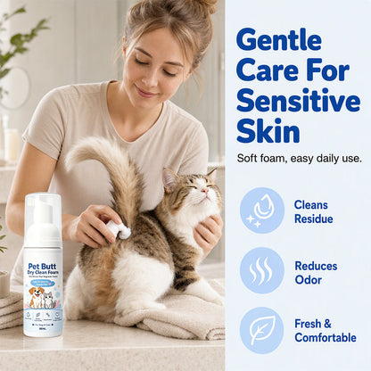 🐾50% OFF NOW! No-Rinse Pet Butt Dry Clean Foam, Pet Hygiene Foam for Dogs & Cats, Remove Dirt & Odor Without Water Washing