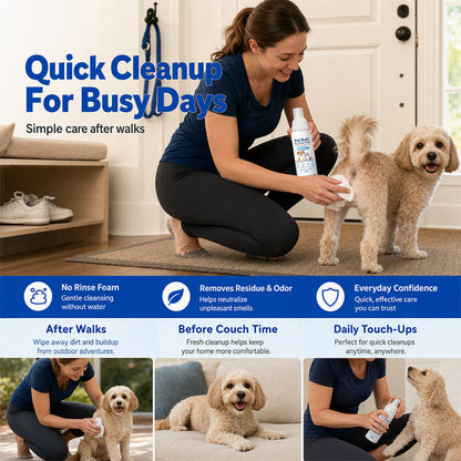🐾50% OFF NOW! No-Rinse Pet Butt Dry Clean Foam, Pet Hygiene Foam for Dogs & Cats, Remove Dirt & Odor Without Water Washing