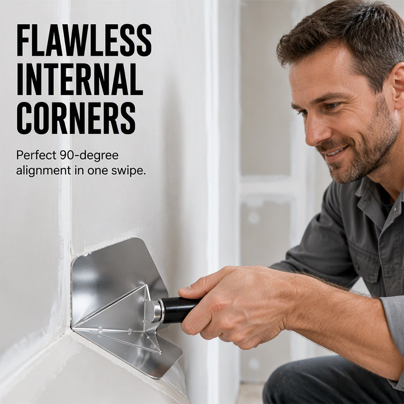 🔧 50% OFF – Corner Spatula for Precise Finishing | Stainless Steel & Ergonomic Handle | For Plastering and Repairs