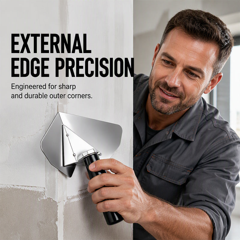 🔧 50% OFF – Corner Spatula for Precise Finishing | Stainless Steel & Ergonomic Handle | For Plastering and Repairs