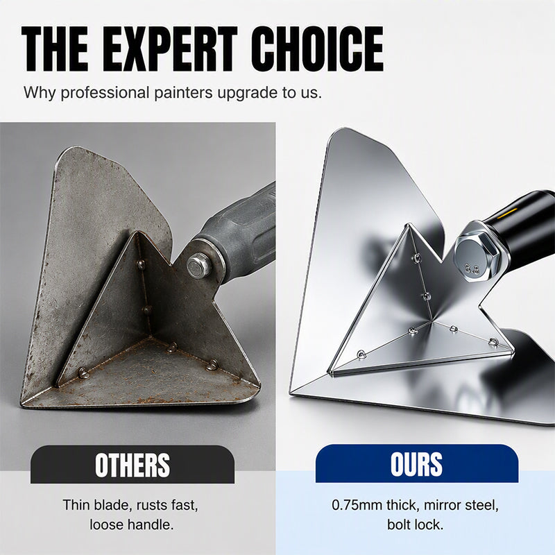 🔧 50% OFF – Corner Spatula for Precise Finishing | Stainless Steel & Ergonomic Handle | For Plastering and Repairs