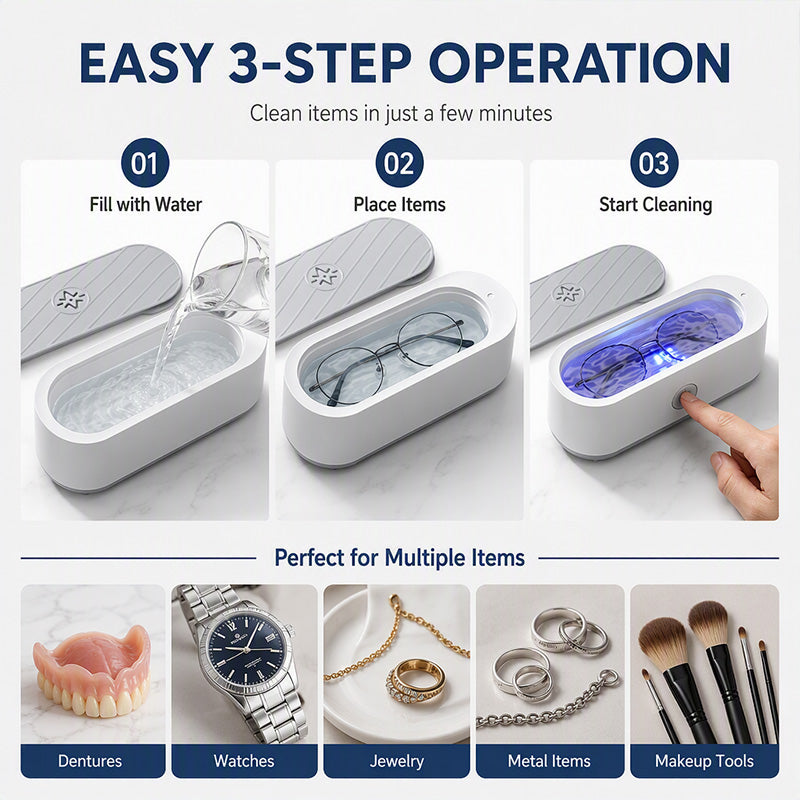 💦 50% off for the first 50 orders! 🦷 Multifunctional rechargeable ultrasonic cleaner